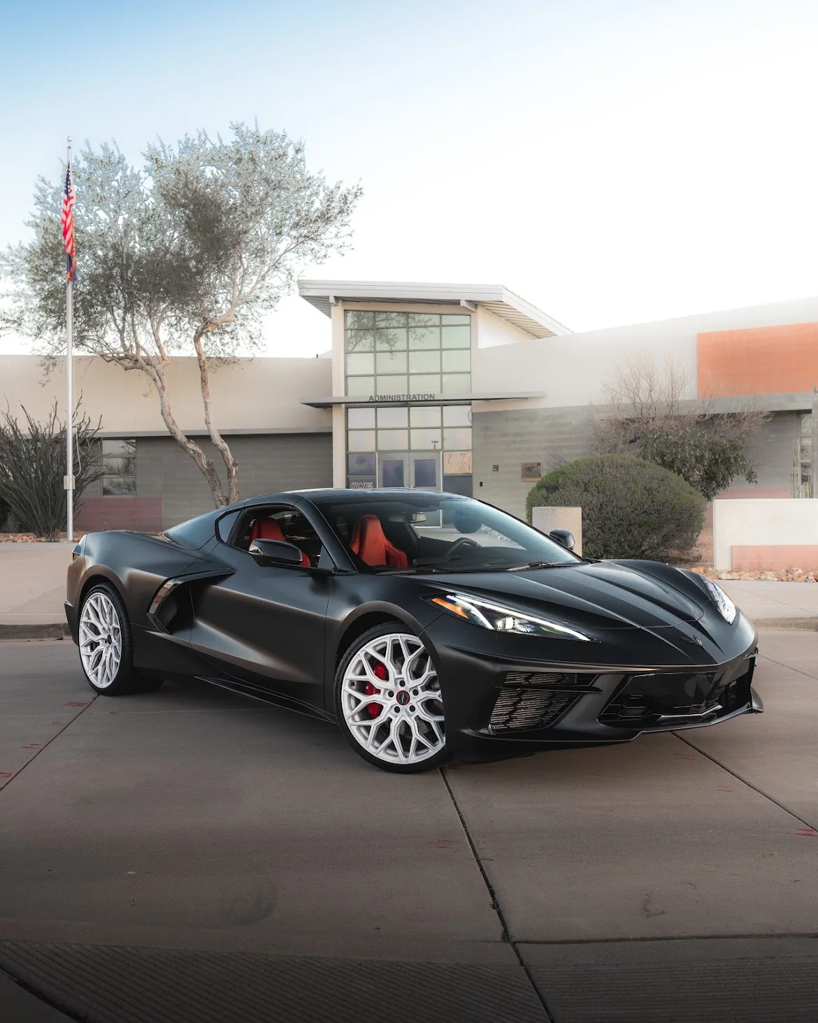 Black Corvette C8 stealth paint protection film project for NBAUTOAZ in Arizona