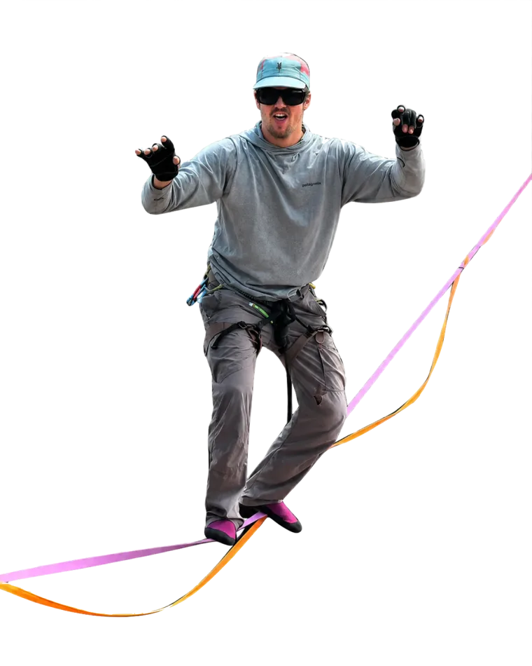 Kelton slacklining in Arizona